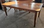 Teakhouten tafel 90x200  met 6 bijpassende stoelen, Ophalen, Gebruikt, Teakhout, 50 tot 100 cm