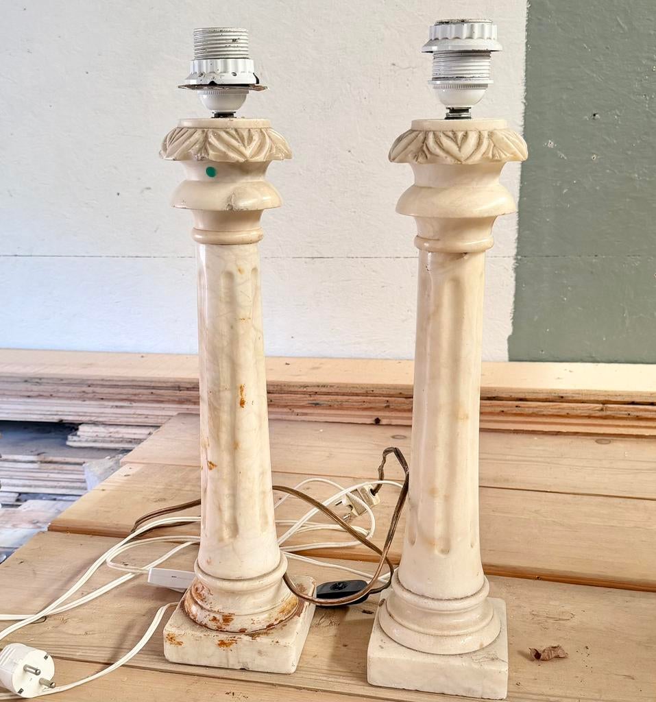 Schermerlampvoet 2 suks marmer 50 cm hoog, Ophalen of Verzenden, Zo goed als nieuw, Minder dan 50 cm