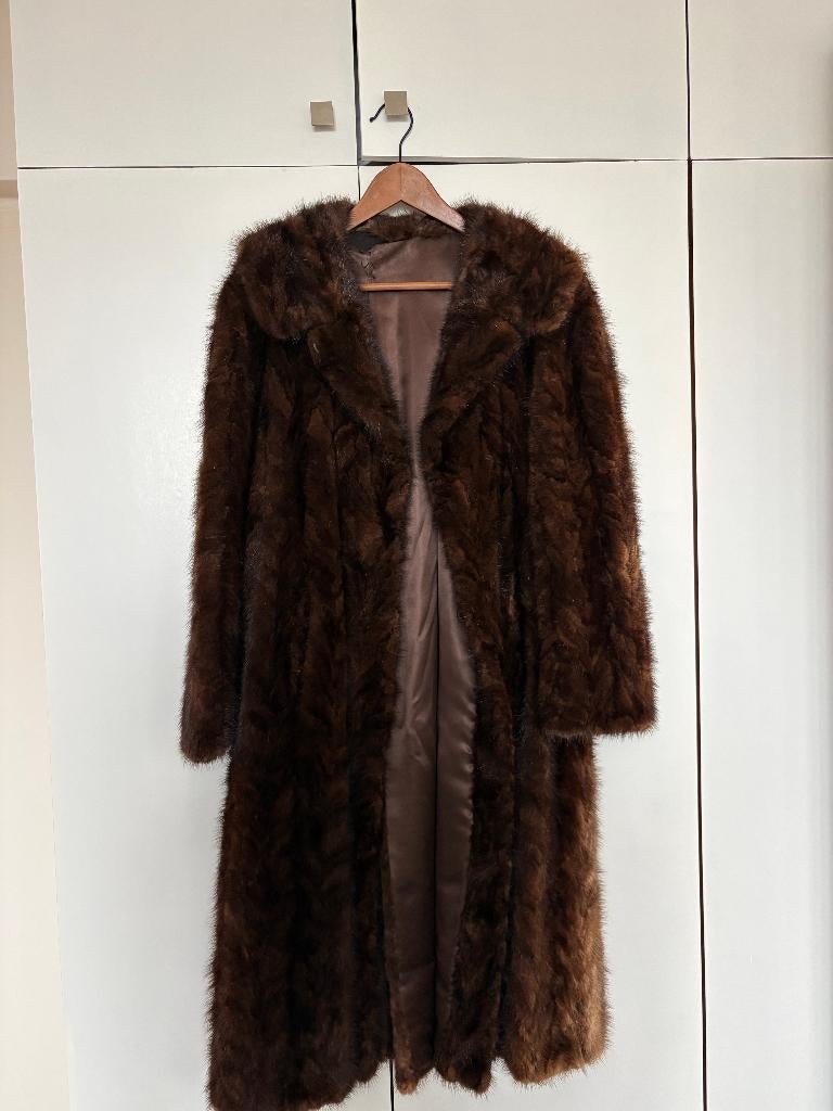 vintage bontmantel, Kleding | Dames, Jassen | Winter, Ophalen, Bruin, Bijenkorf, Maat 46/48 (XL) of groter