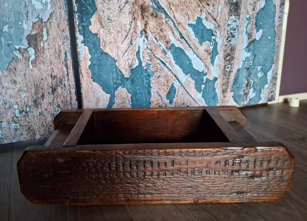 Oude steenmal van hout, Antiek en Kunst, Ophalen of Verzenden