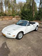 Mazda MX-5 1.6 U9 1991 Wit, Auto's, Zwart, 4 cilinders, Cabriolet, 116 pk