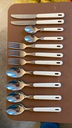 Abert Inox Italy bestek met wit heft 11x, Ophalen of Verzenden, Zo goed als nieuw, Rvs of Chroom