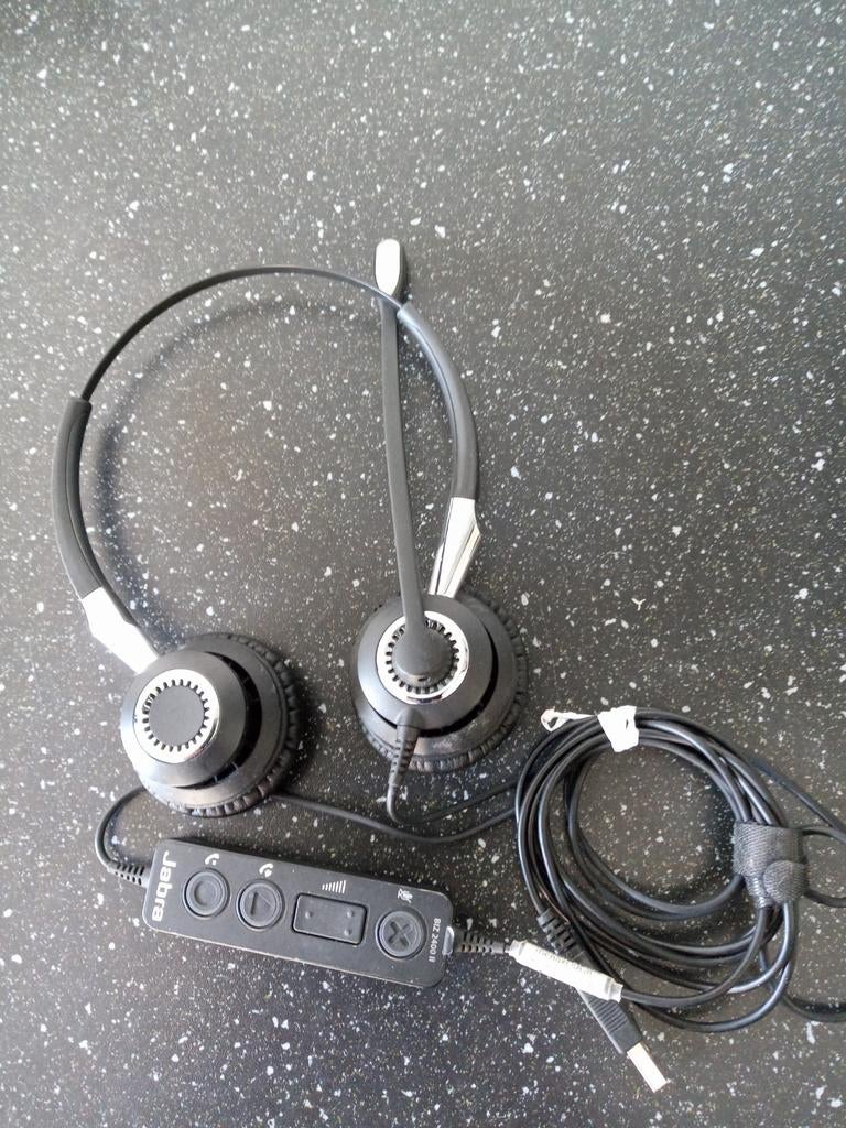 Jabra biz 2400 headset met microfoon en bediening, Audio, Tv en Foto, Koptelefoons, Ophalen of Verzenden