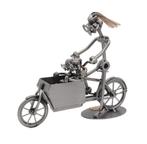 Fietser met kinderen in bakfiets beeldje - bso, opvang, kind, Ophalen of Verzenden