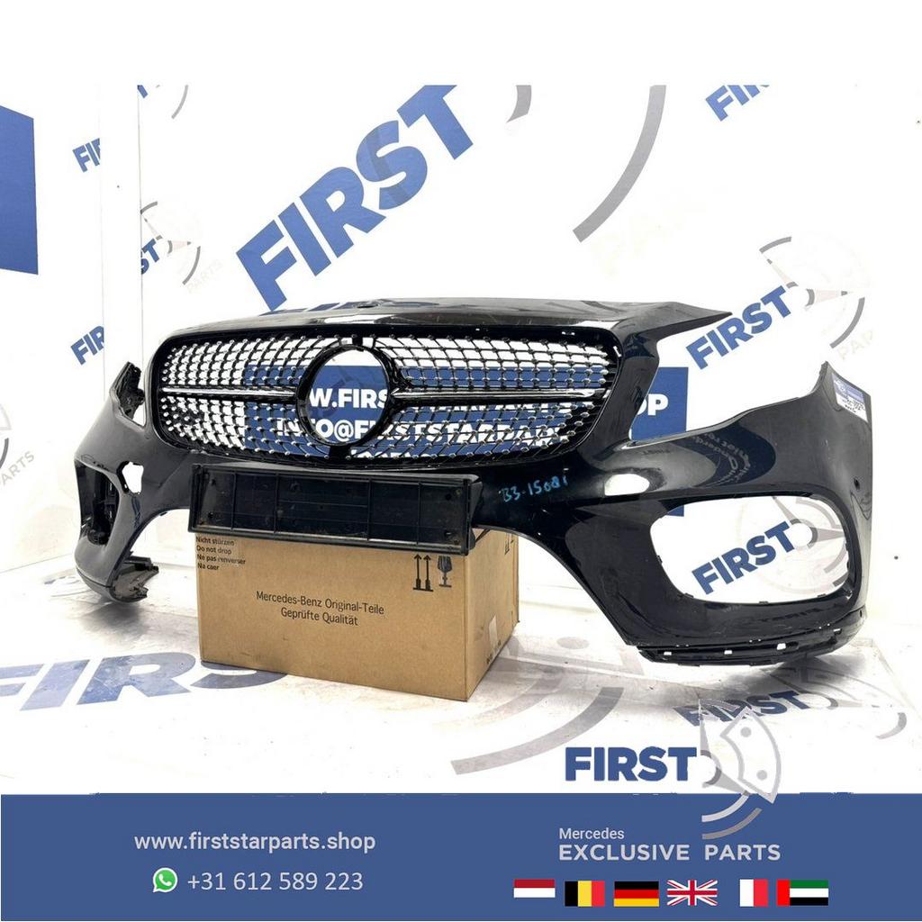 W156 BUMPER + DIAMOND GRIL FACELIFT GLA AMG VOORBUMPER ZWART, Gebruikt, -, Voor, Ophalen of Verzenden
