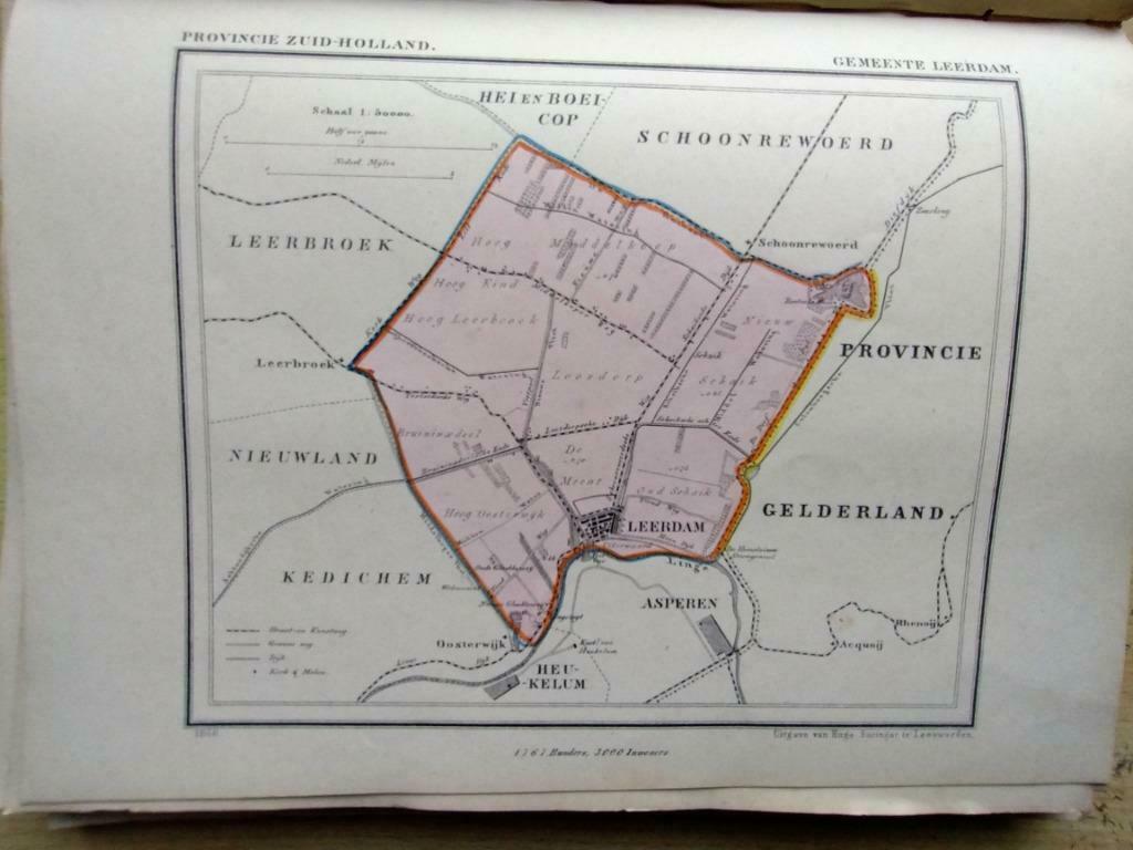 089 / Leerdam  /  Litho 1866  Kuyper  ZH, Antiek en Kunst, Ophalen of Verzenden