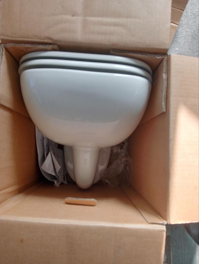 Grohe Solide hangende toiletpot met bril / deksel, Doe-het-zelf en Verbouw, Sanitair, Ophalen, Steen, Nieuw, Toilet