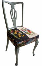 Unieke antieke Vintage Stoel met Tropisch Borduurwerk, Ophalen