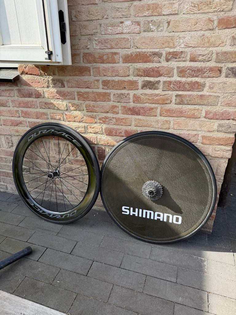 Tijdrit Wielset TT Disc Shimano C60 + Corima Disc Carbon, Fietsen en Brommers, Fietsonderdelen, Ophalen of Verzenden, Gebruikt