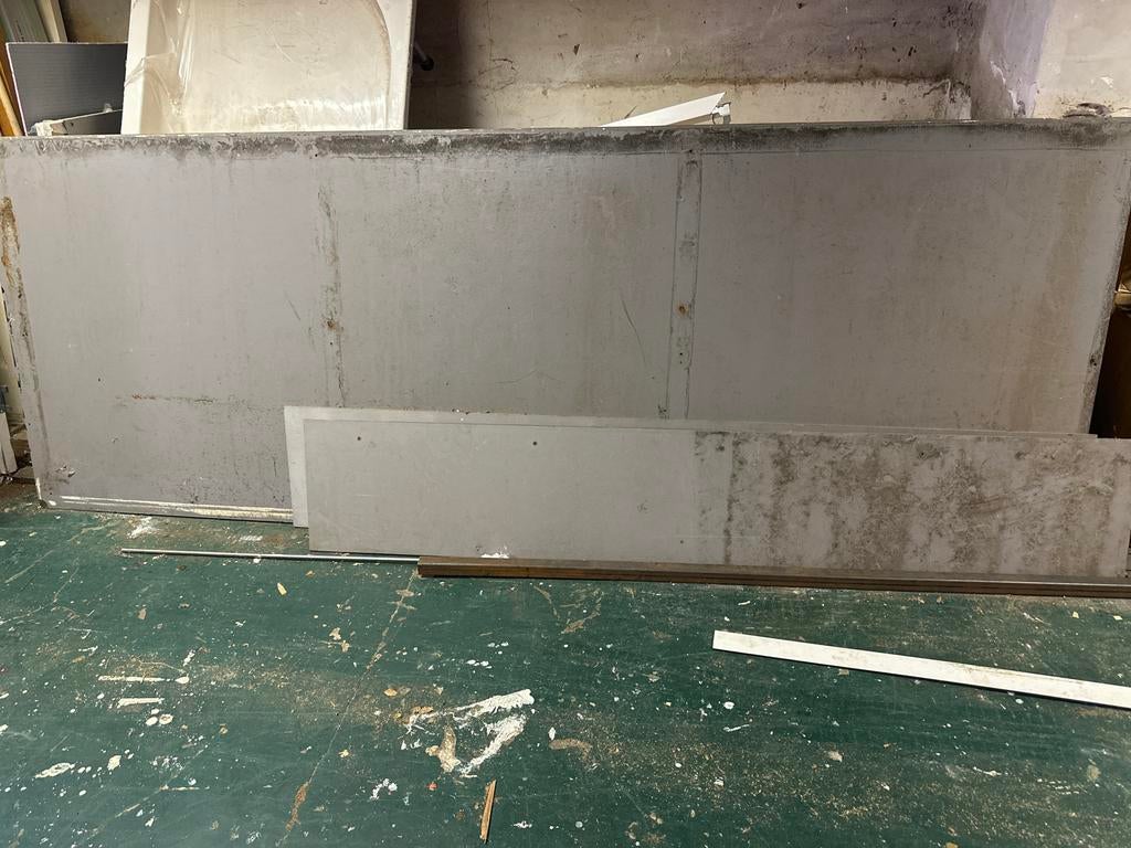 5 Trespa platen grijs 300x110cm, 8mm dik, Ophalen of Verzenden, Gebruikt, HPL, Minder dan 20 mm