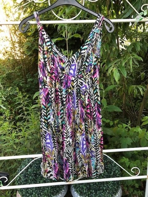 Ka153 h&m kleurige jurk maat 36 soepele trico, H&M, Overige kleuren, Verzenden, Zo goed als nieuw