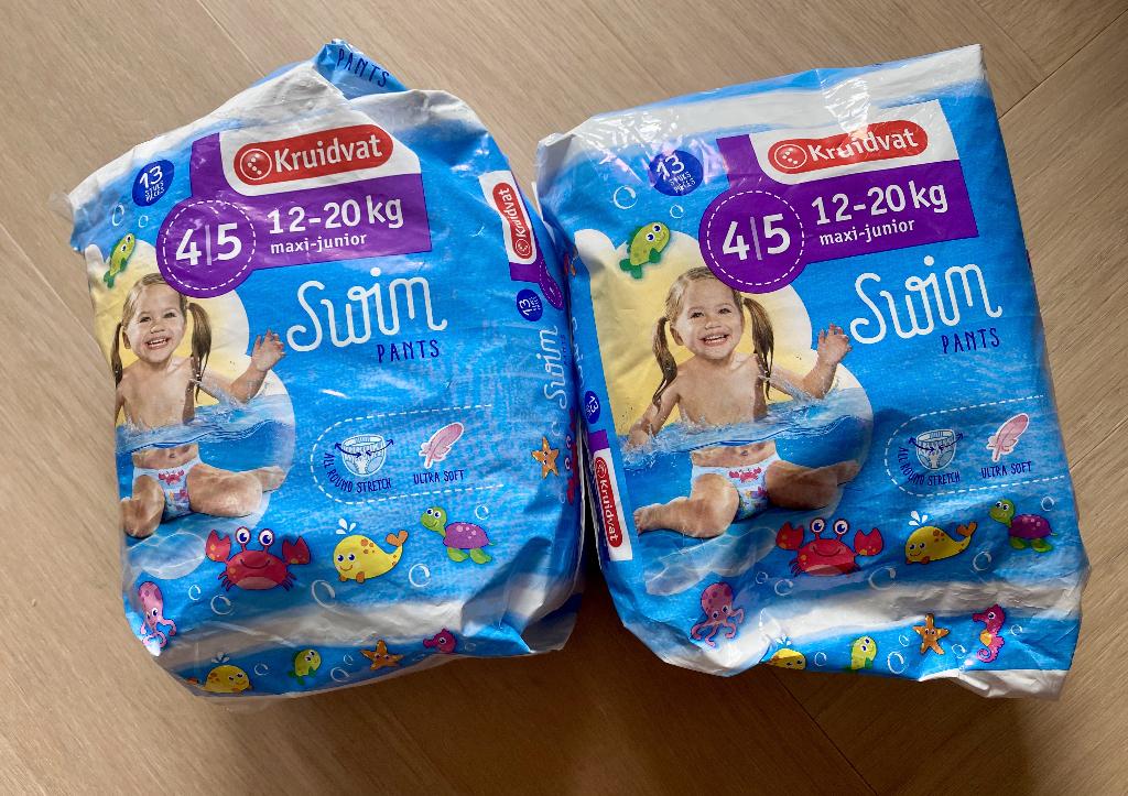 Kruidvat zwemluiers - maat 4/5 - 12-20 kg | 2 pakken, Kinderen en Baby's, Babykleding | Baby-zwemkleding, Jongetje of Meisje, Nieuw