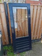 Hardhouten deur 201,5 x 83 met dubbelglas, Ophalen, Gebruikt, Buitendeur, 200 tot 215 cm