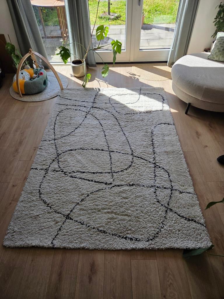 Modern Tapijt 160x230cm van VT Wonen, Ophalen, Zwart, 150 tot 200 cm, 200 cm of meer