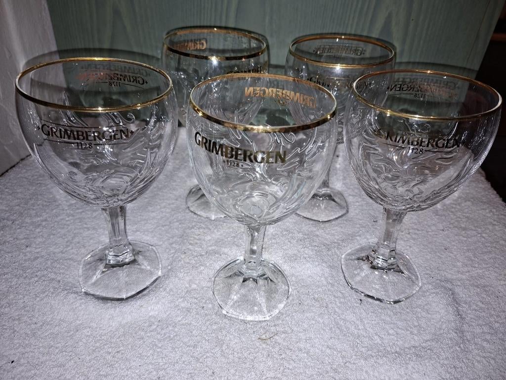 6  kristallen Grimbergen, nieuwstaat, Verzamelen, Biermerken, Ophalen of Verzenden, Zo goed als nieuw, Glas of Glazen, Overige merken