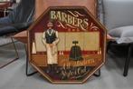Uniek oud houten bord BARBER kapper vintage wandbord reclame, Ophalen of Verzenden, Gebruikt