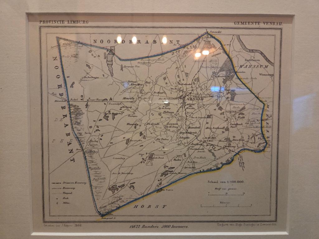 Plattegrond tekening Venray. Jacob Kuypers 1866 (32x29cm), Ophalen