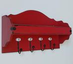 Houten landelijke wandkapstok + displayplank+ 4 haken, Wandkapstok, Gebruikt, Ophalen of Verzenden, Minder dan 100 cm