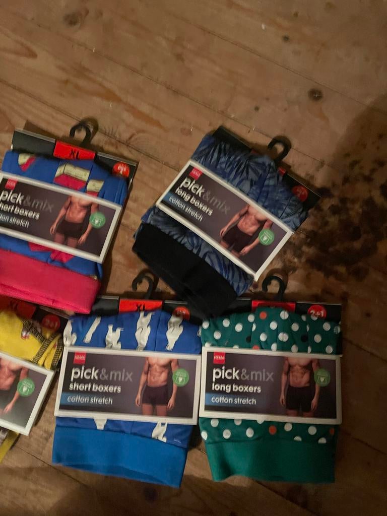 7 Nieuwe HEMA Pick & Mix Boxershorts/Long Boxers Maat XL, Kleding | Heren, Ondergoed, Ophalen of Verzenden, Blauw, Boxer