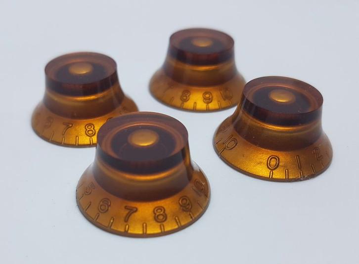 GRATIS VERZENDEN 4 x Gibson / Epiphone knoppen Amber, Muziek en Instrumenten, Instrumenten | Onderdelen, Nieuw, Elektrische gitaar