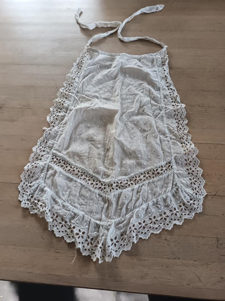 Antiek schortje met kant, baptist,toneel, theater, optocht, Ophalen of Verzenden