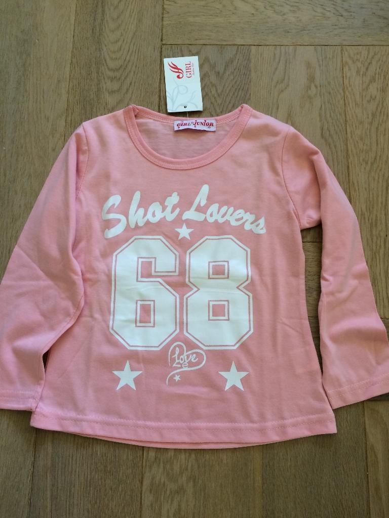 NIEUW lichtroze shirt met lange mouw maat 116, Kinderen en Baby's, Kinderkleding | Maat 116, Meisje, Fashion Girl, Nieuw, Ophalen of Verzenden