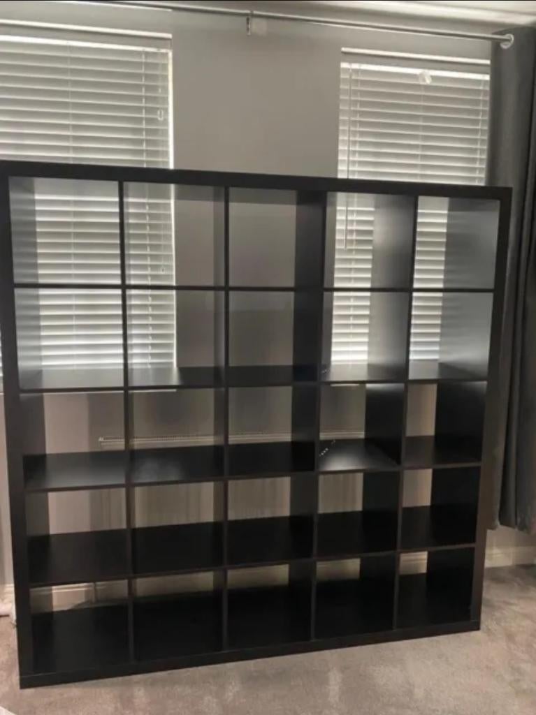 3x 25 vaks kallax open kast vakkenkast 5x5 zwart ZGAN!!, Ophalen, 100 tot 150 cm, 5 laden of meer, 100 tot 150 cm