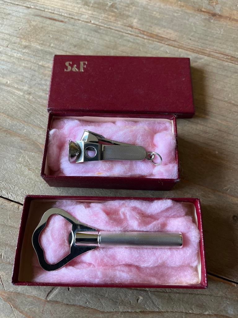 Vintage sigarenknipper en flesopener Solingen Sterling, Antiek en Kunst, Ophalen of Verzenden, Zilver