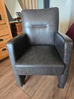 Grijze fauteuil, Huis en Inrichting, Fauteuils, Ophalen, Gebruikt, Minder dan 75 cm, Leer