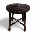 Vintage rotan krukje jaren 70, Huis en Inrichting, Ophalen, Zo goed als nieuw, Hout