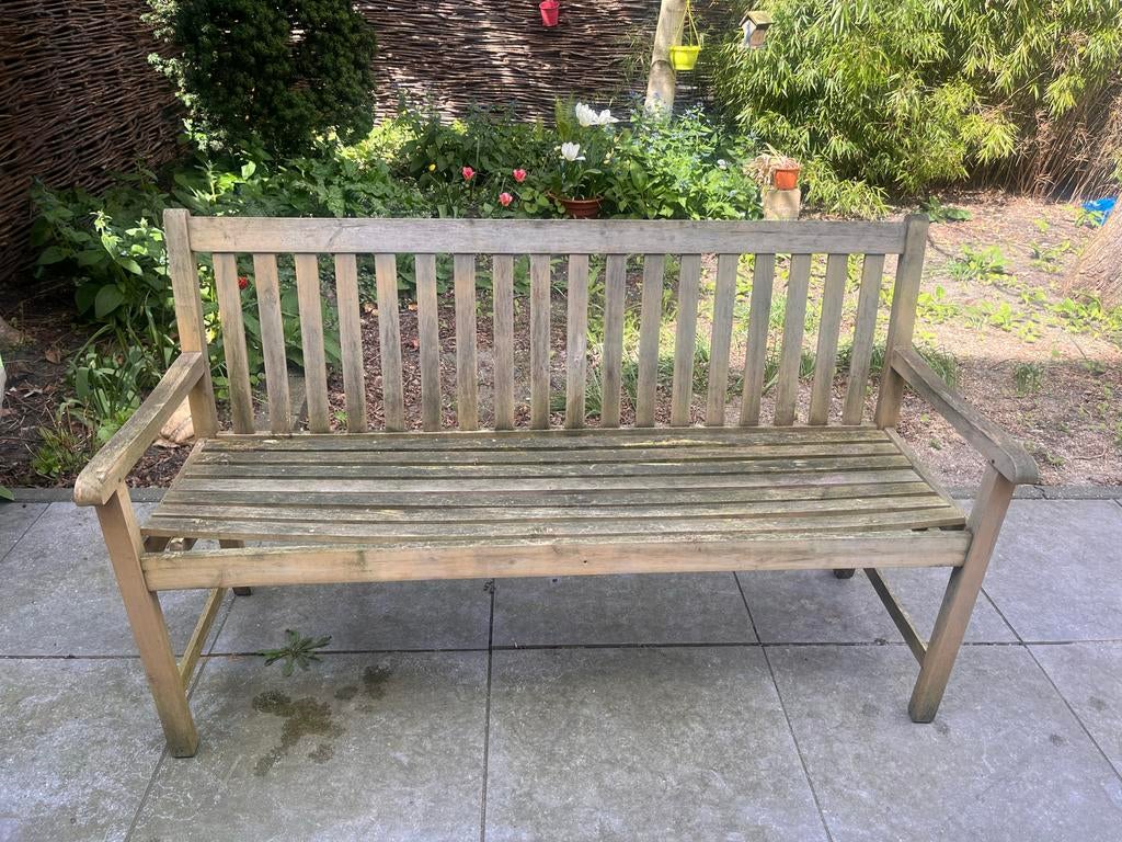 Houten tuinbank, Tuin en Terras, Ophalen, Gebruikt, Hout