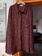 Dames blouse zwart met 2 kleuren bruin print. Maat M, Ophalen of Verzenden, Nieuw, Maat 38/40 (M), Bruin