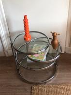 Ronde draaibare chroom tafel, Ophalen, Gebruikt, 50 tot 100 cm, 50 tot 100 cm