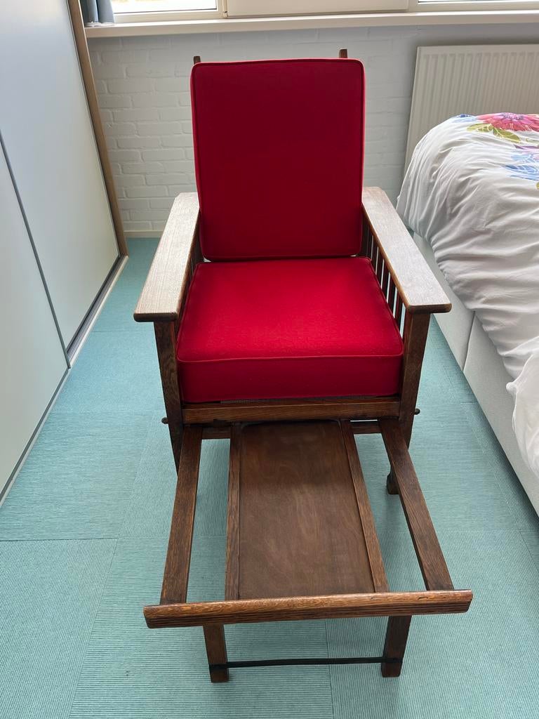 Liberty stoel met voetenbank en ligmogelijkheid, Gebruikt, 75 tot 100 cm, Ophalen of Verzenden, 50 tot 75 cm