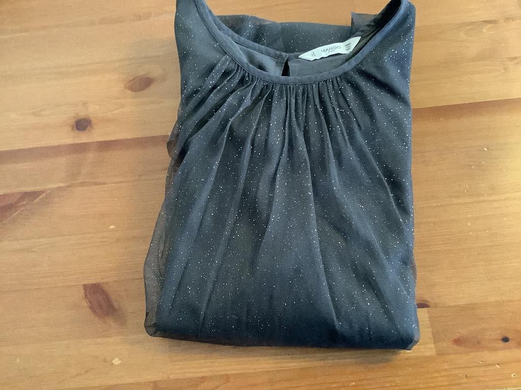 mango kids cocktailjurk glitter donkergrijs maat 152, Kinderen en Baby's, Gebruikt, Meisje, Mango, Ophalen of Verzenden