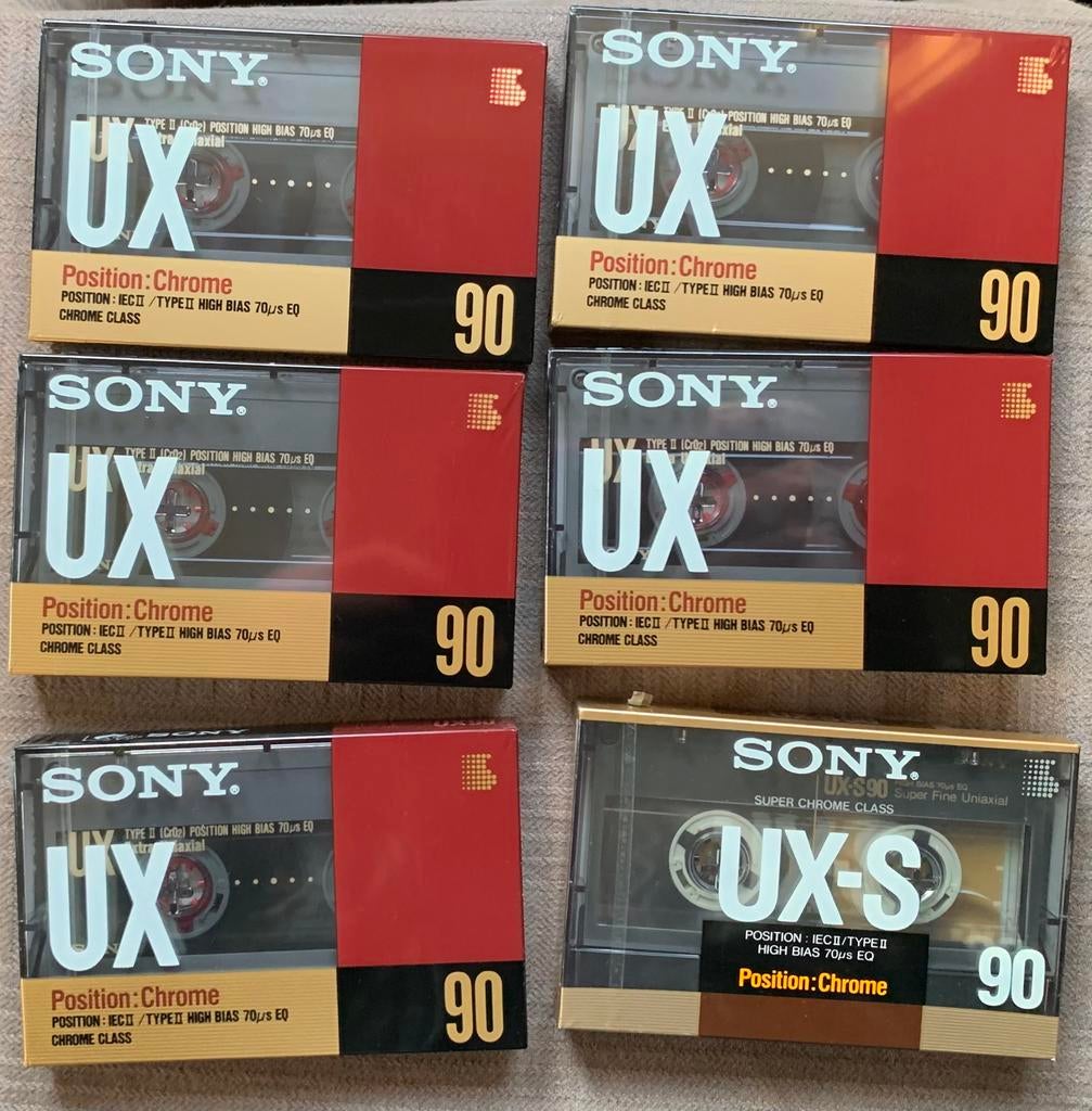 6x NOS Sony UX90 UX-S90 cassettebandjes NIEUW UX UX-S 90 OVP, 2 t/m 25 bandjes, Ophalen of Verzenden, Sony, Nieuw in verpakking