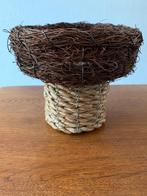 'Rieten Schaal op Voet' Nieuw, Ophalen of Verzenden, Nieuw, Rond, Riet