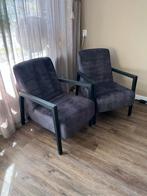 Twee Van Bommel fauteuils - donker antraciet, Huis en Inrichting, Fauteuils, Ophalen, Gebruikt, Stof, 75 tot 100 cm