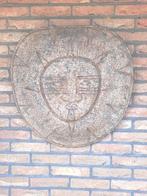 Grote handgesneden houten wanddecoratie Zon, Ophalen, Zo goed als nieuw