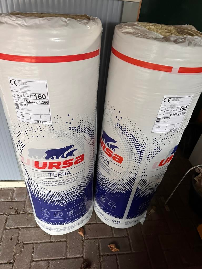 2 rollen isolatie, Ophalen, 12 cm of meer, Zo goed als nieuw, 15 m² of meer