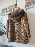 Bontjas met panterprint en capuchon, Bruin, Maat 42/44 (L), Ophalen of Verzenden, Onbekend