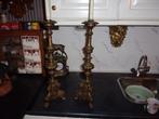 2 bronzen altaar kandelaars, Antiek en Kunst, Antiek | Kandelaars, Ophalen, Koper of Brons