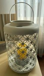 2x groot Riverdale windlicht hoogte 32 cm diam. 22 cm, Ophalen, 25 tot 50 cm, Zo goed als nieuw, Crème