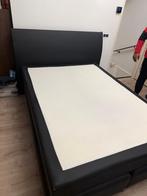 Boxspring in de kleur zwartleer.120x200.Ophalen in Rotterdam, Huis en Inrichting, Ophalen, Zwart, Zo goed als nieuw, Twijfelaar