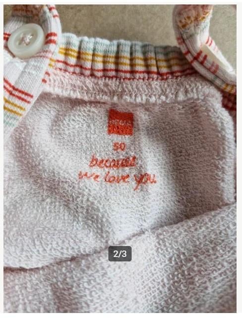 Roze gestreept tuinbroekje Maat 50 h4, Kinderen en Baby's, Babykleding | Maat 50, Meisje, Hema, Onbekend, Ophalen of Verzenden