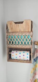 Rieten rotan keukenrolhouder snijplank rek ala Rivera maison, Ophalen of Verzenden