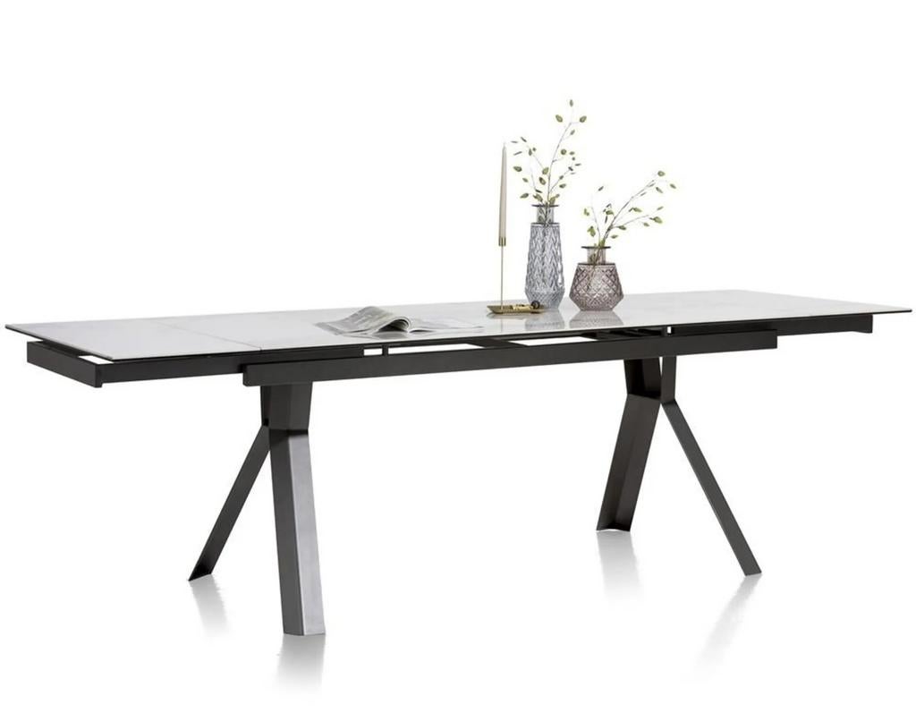 Glasgow uittrekbare tafel XOOON, Huis en Inrichting, Tafels | Eettafels, Ophalen, 200 cm of meer, 50 tot 100 cm, Glas
