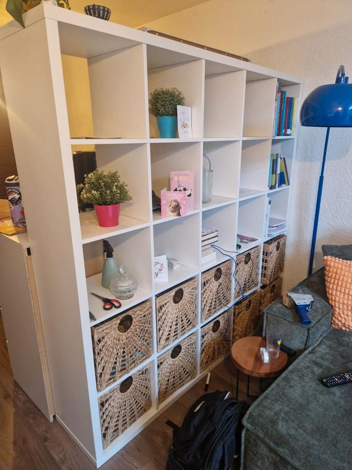 IKEA Kallax kast incl manden, Huis en Inrichting, Kasten | Stellingkasten, Zo goed als nieuw, Ophalen