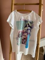 Wit meisjes t-shirt met print - maat 158/164, Kinderen en Baby's, Kinderkleding | Maat 158, Ophalen of Verzenden, Zo goed als nieuw