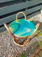 Rotan epoxy bijzettafeltje, Ophalen, Gebruikt, Overige materialen, Minder dan 45 cm